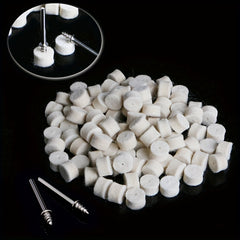 100pcs Wool Felt Buffing Pad 13mm with 2 Shank