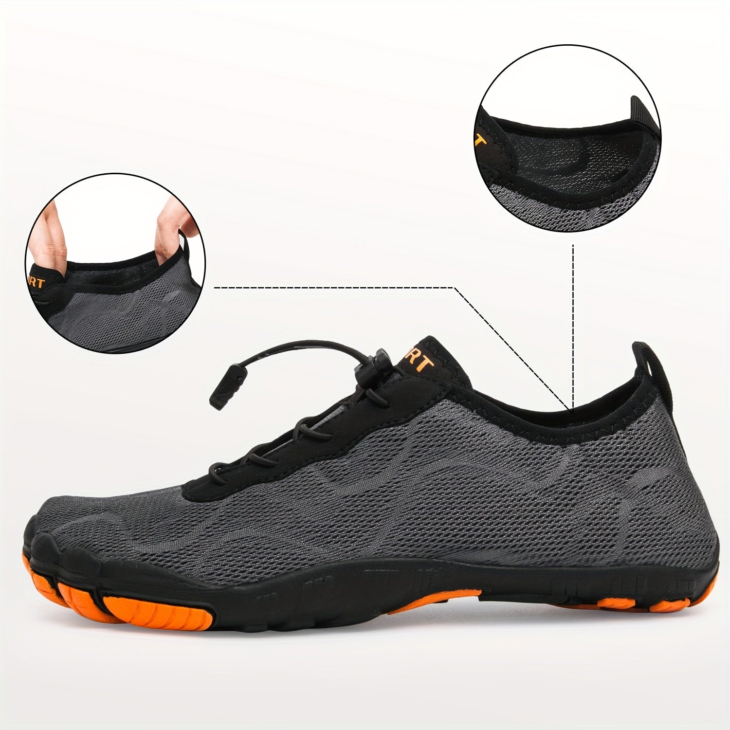 Men's Adjustable Buckle Water Shoes Breathable Quick Dry Non Slip for Hiking