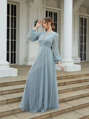 Floor Length Long Sleeve Dress for Party & Banquet