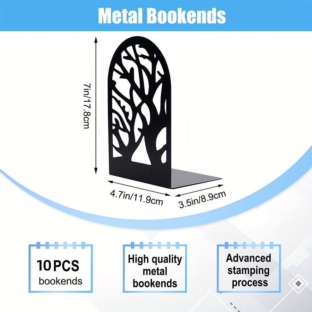 10pcs Tree Pattern Book Stands Metal Book Stand