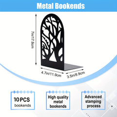10pcs Tree Pattern Book Stands Metal Book Stand