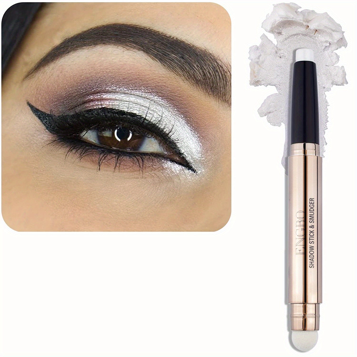 Long Lasting Matte & Shimmer Eyeshadow Pencil With Sponge Head
