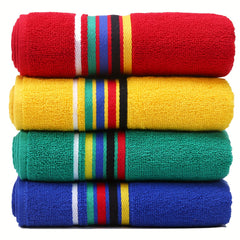 4pcs Sport Hand Towels Soft Cotton Striped Ultra Absorbent Towels