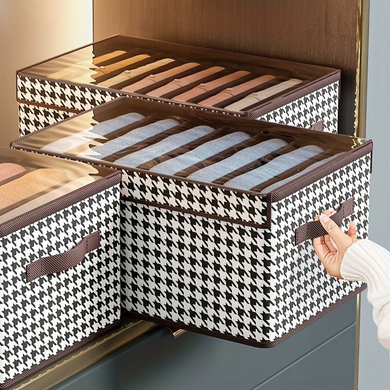 Houndstooth Pattern Storage Box Lightweight Organizer