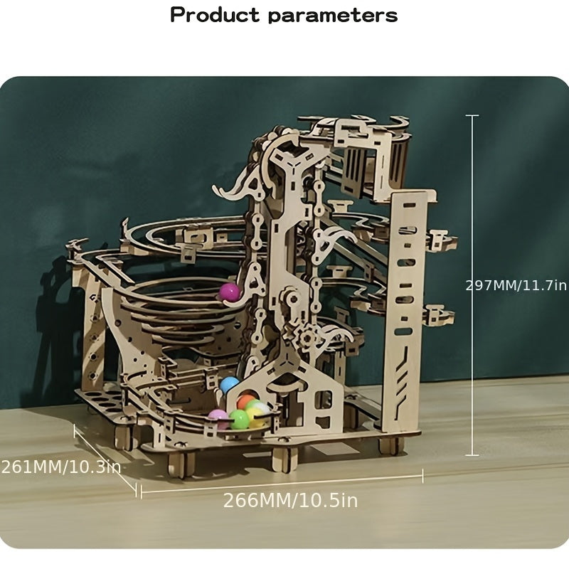 DIY 3D Jigsaw Puzzle Wooden Bead Roller Coaster Gift