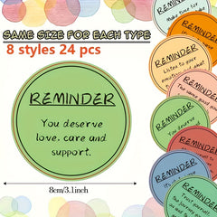 24pcs Positive Mental Stickers for Mobile & Computer, Mental Health Reminder