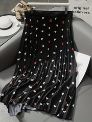Heart Print Stretch Skirt