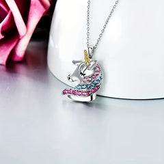 Zircon Unicorn Pendant Necklace - Gift For Girls