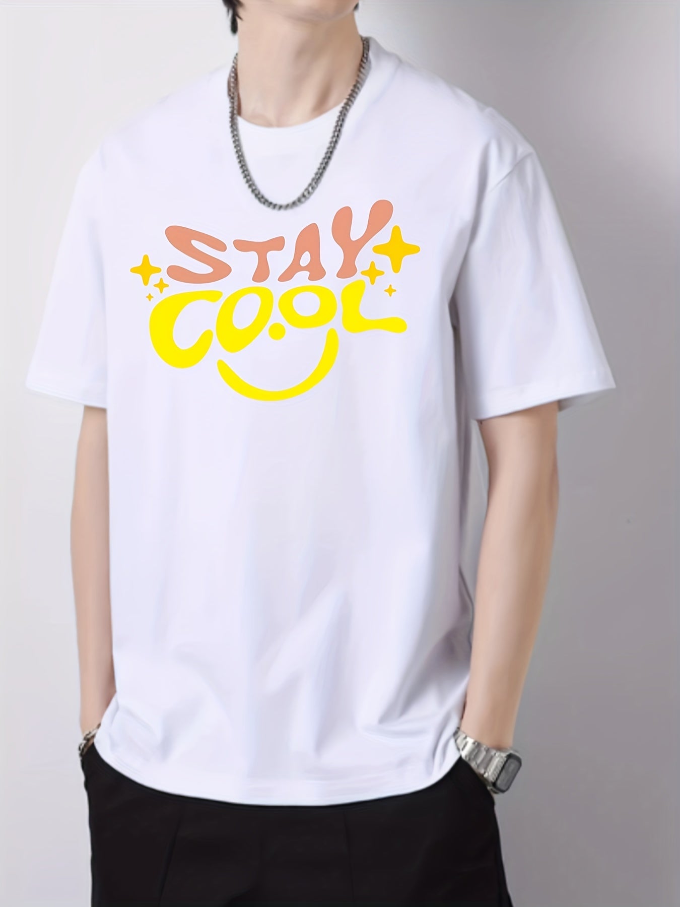Men's Active Graphic Print Crew Neck T-shirt