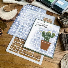 Bricks Background Layering Stencil for Scrapbook Painting Embossing