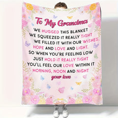 Creative Printed Flannel Warm Throw Blanket For Grandma