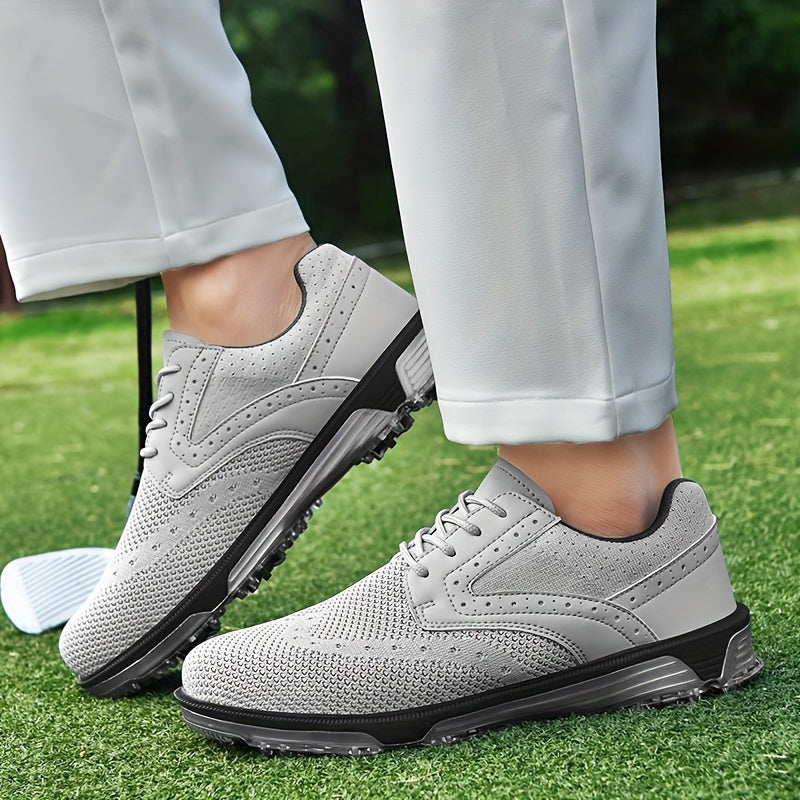 Men's Detachable 9 Spikes Golf Shoes Lace Up Sneakers