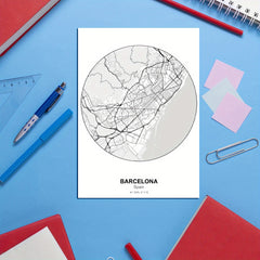 Large Cities Circle Maps Stickers for Children - Set of 1