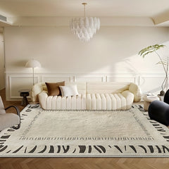 Modern Line Pattern Faux Cashmere Mat Non Slip Floor Rug
