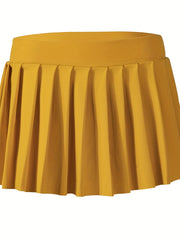 Elastic Waist Pleated Skirts for Tennis Golf Sports Short Skirts