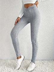 Ribbed V Waist High Rise Leggings