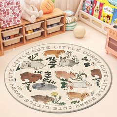 Persian Soft Round Carpet Non-slip Stain Resistant Fluffy Carpet