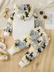 Toddler Baby Boys Deer Printed Hoodie and Pants Christmas Outfits