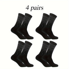 4 Pairs Non Slip Soccer Socks Breathable Sweat Absorbing Outdoor Crew Socks