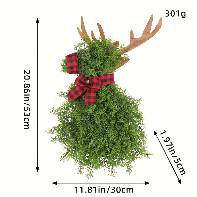 Pine Needle Elk Door Hanging Christmas Wreath Outdoor Decor