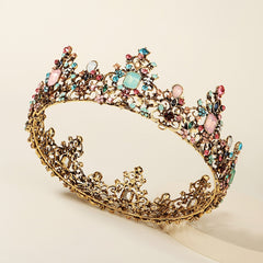 Vintage Baroque Queen Round Crown Tiaras And Crown For Women
