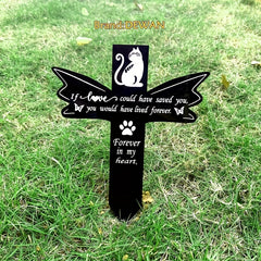 Angel Wing Acrylic Pet Memorial Grave Tombstone for Cat or Dog