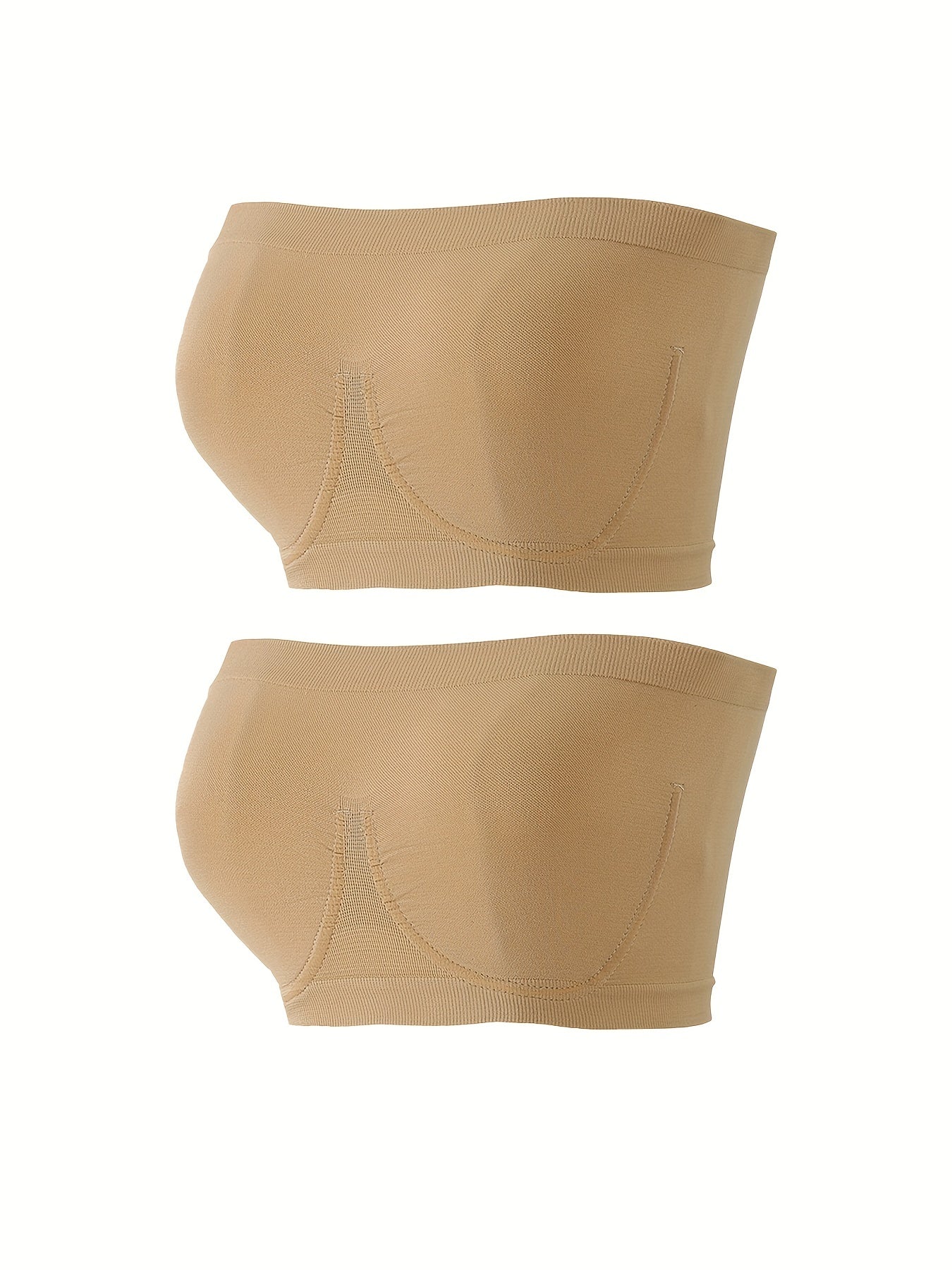 2pcs Strapless Bandeau Bras Soft Stretch Everyday Bra Women's Lingerie