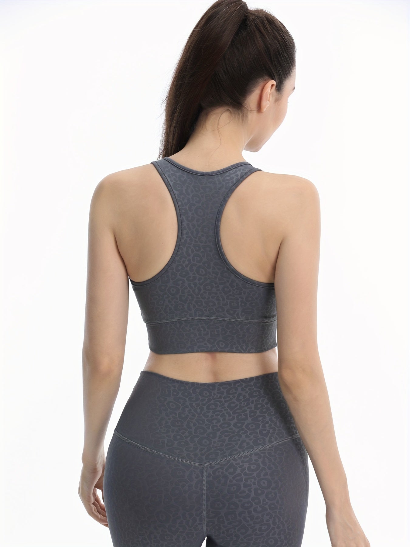 Leopard Print Shockproof Sports Bra for Women