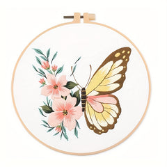 Embroidery Starter Kit for Adults - Butterfly Pattern - DIY Cross Stitch