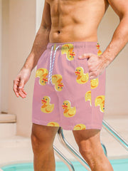 Men's Quick Dry Hawaiian Beach Board Shorts with Pockets