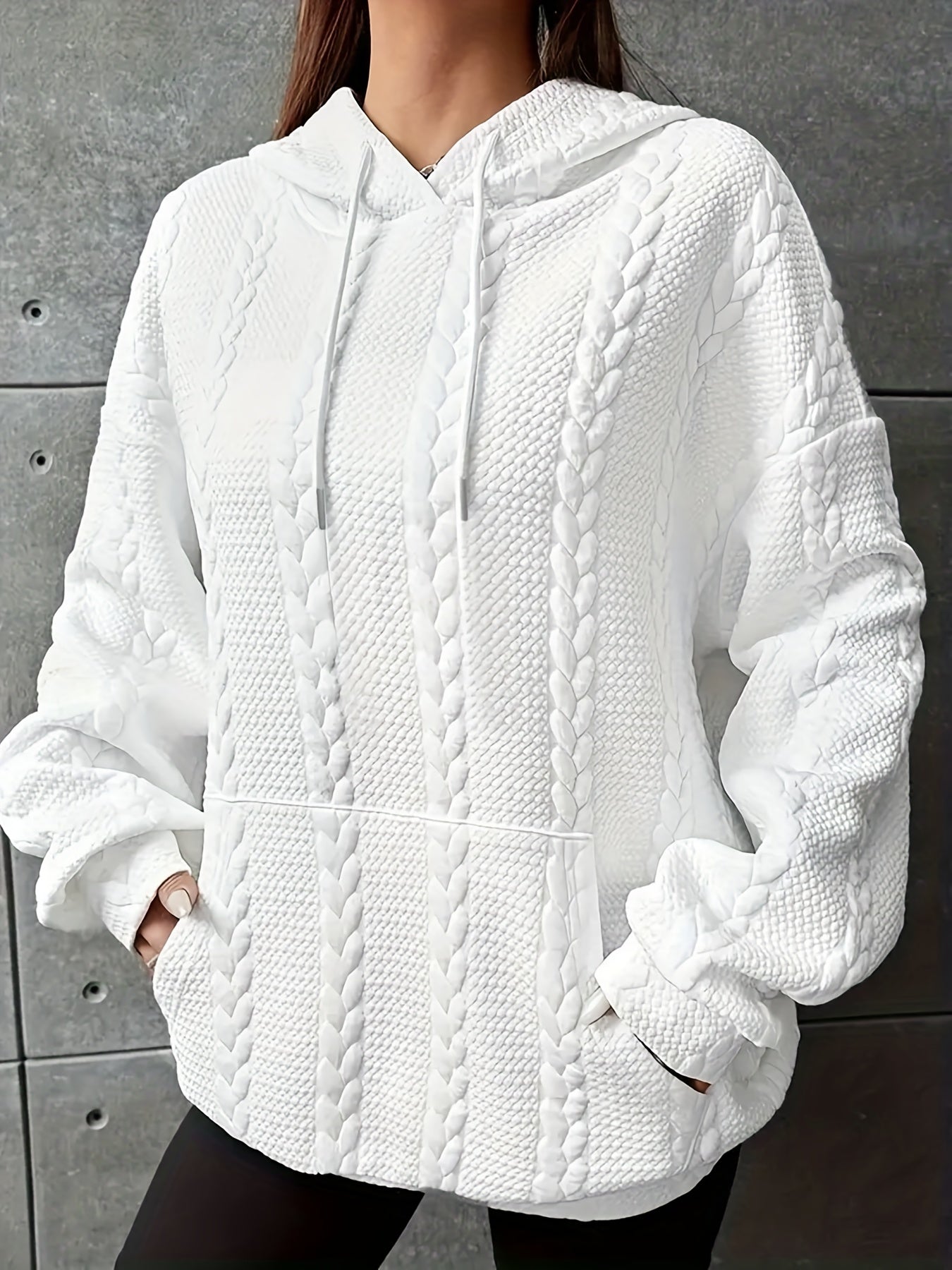 Twist Patten Hoodie Long Sleeve Hoodies Sweatshirt Women's Clothing