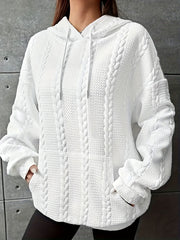 Twist Patten Hoodie Long Sleeve Hoodies Sweatshirt Women's Clothing