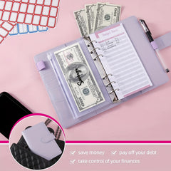 A6 Leather Budget Binder with Cash Envelopes