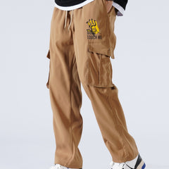 Men's Casual Drawstring Cargo Pants for Spring/Fall