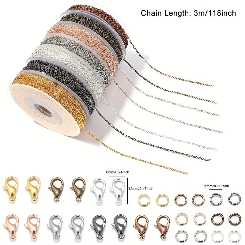 Jewelry Chain Making Kit - Cross Chain, Lobster Clasps, Jump Rings