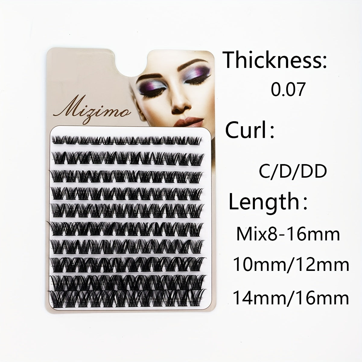 120pcs Segmented False Eyelashes Mixed Length Cluster Lashes Natural Extension