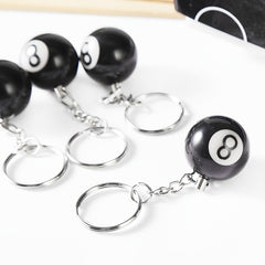 No 8 Billiard Keychain - Billiards Gift, Souvenir, Pendant, 0.98in