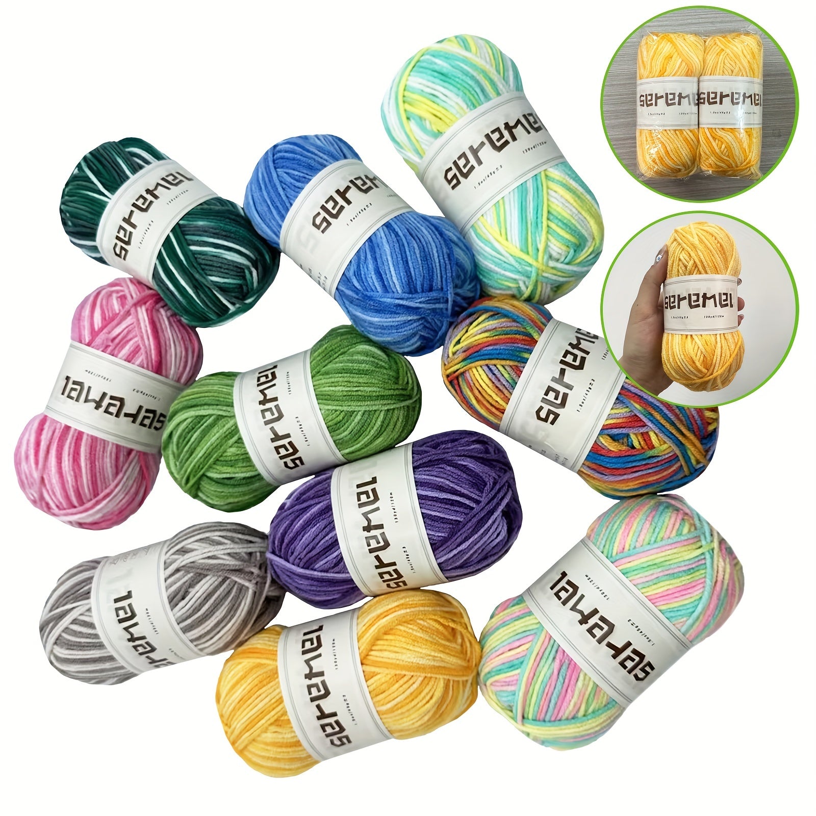 2pcs Yarn Ball 90g 260 Yds 5ply Acrylic Wool Crocheting Knitting