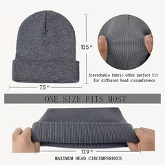 Beanie Hat Unisex Knitted Winter Soft Ski Hat