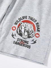 Boys Tiger Print Tee & Shorts Set Kids Clothes