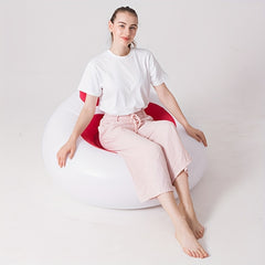 Heart Shape Inflatable Lazy Sofa with Backrest Flocking Lounge Chair