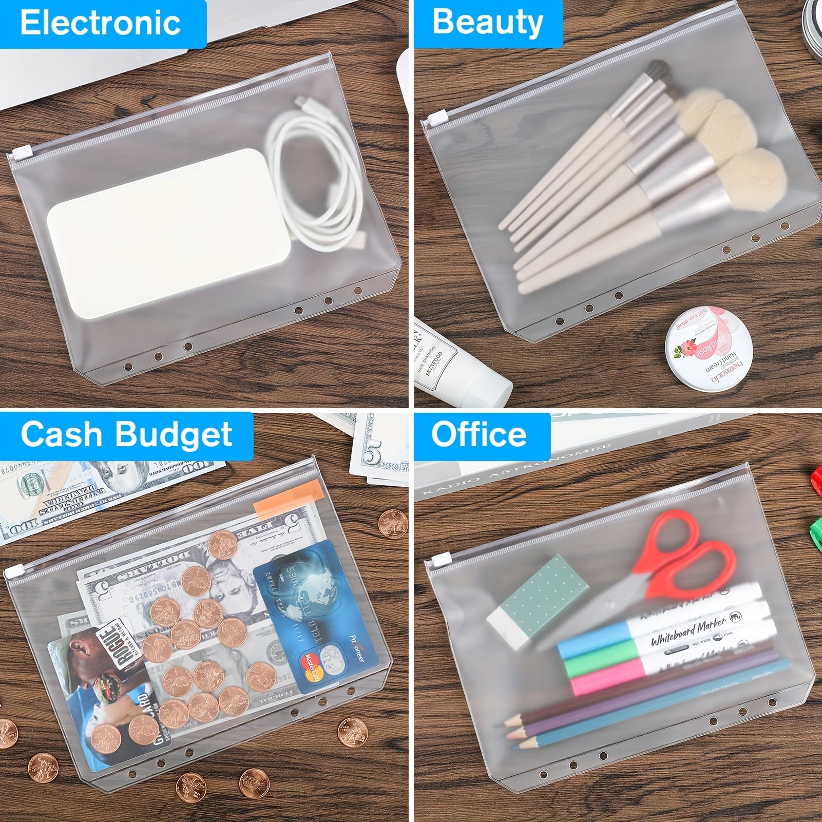 A6 Budget Binder Organizer with 6 Hole Pockets