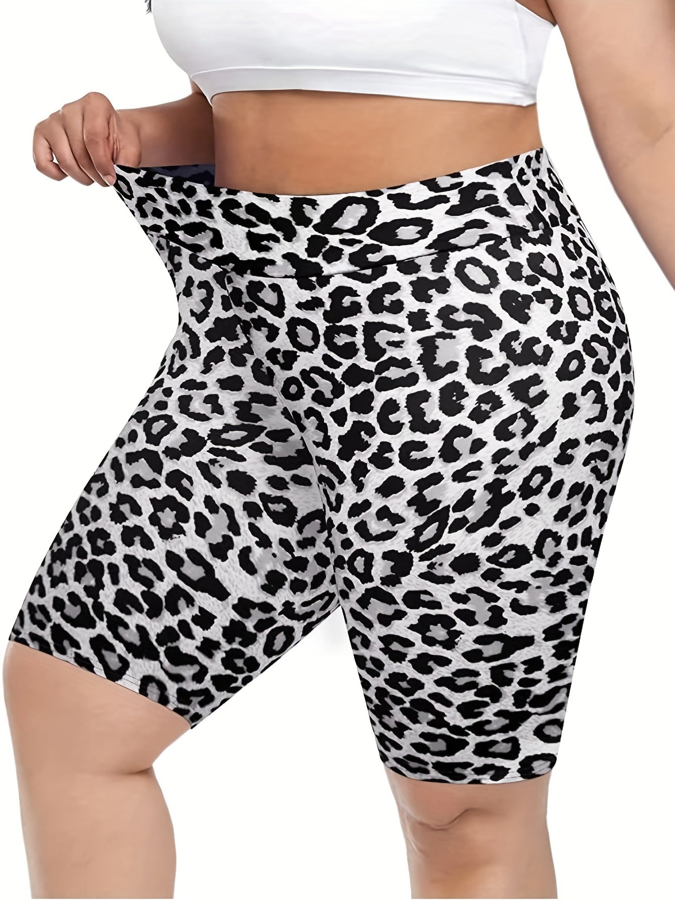 Leopard High Rise Yoga Shorts
