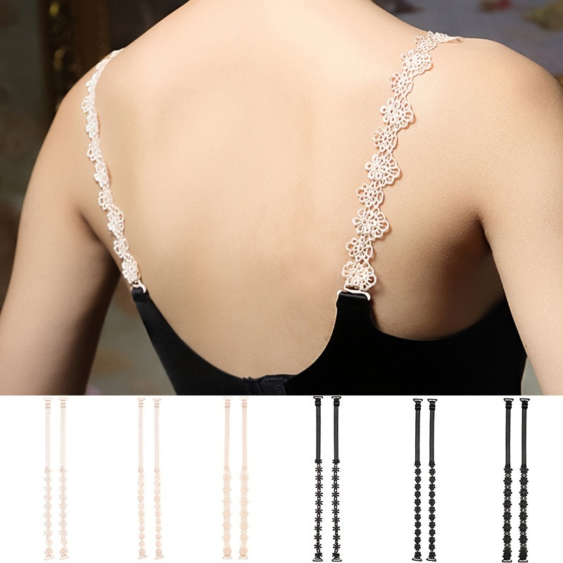 Floral Lace Invisible Adjustable Shoulder Straps for Lingerie