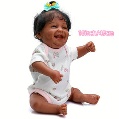 Adorable African American Baby Doll Soft Silicone Vinyl Waterproof Bath Toy