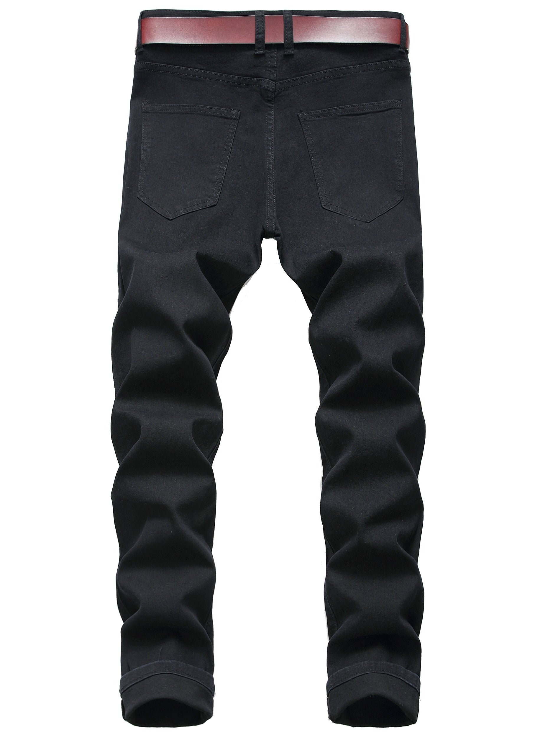 Mens Slim Fit Straight Leg Denim Pants