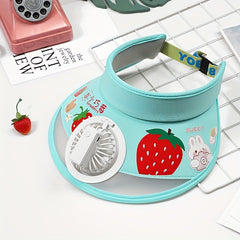 Girls Sun Visor Hat With Rechargeable Fan UV Protective Breathable Cap