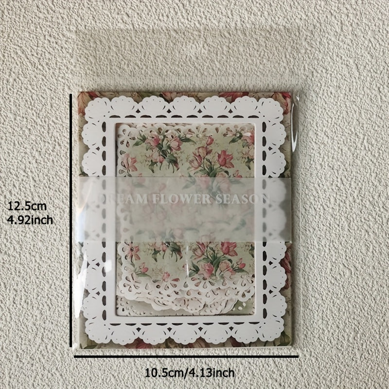 20pcs Retro Flower Lace Frame Decor Flower Material Paper Scrapbooking DIY