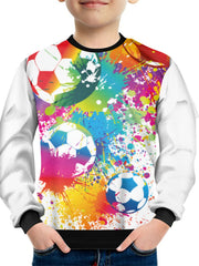 Colorful Football Print Kid's Sweatshirt Unisex Pullover