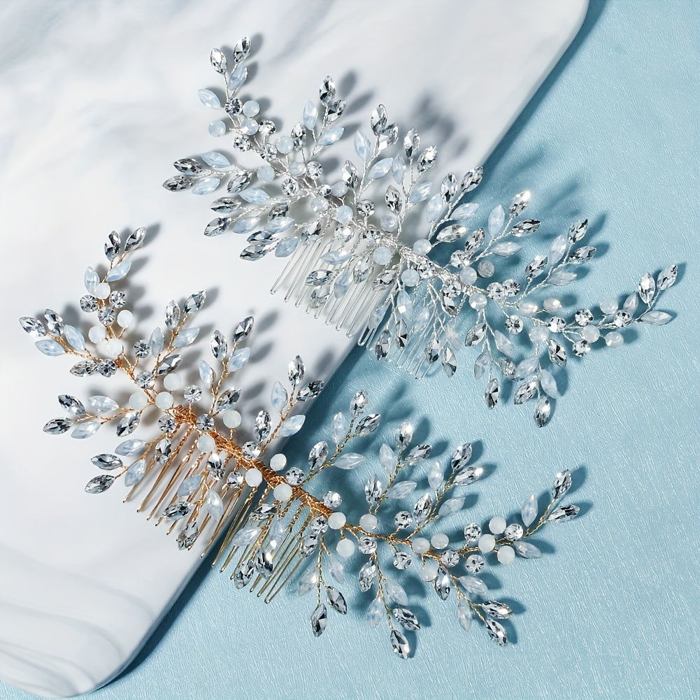 Wedding Hair Comb Silvery Rhinestones Bridal Headpiece Bride Hair Accessories